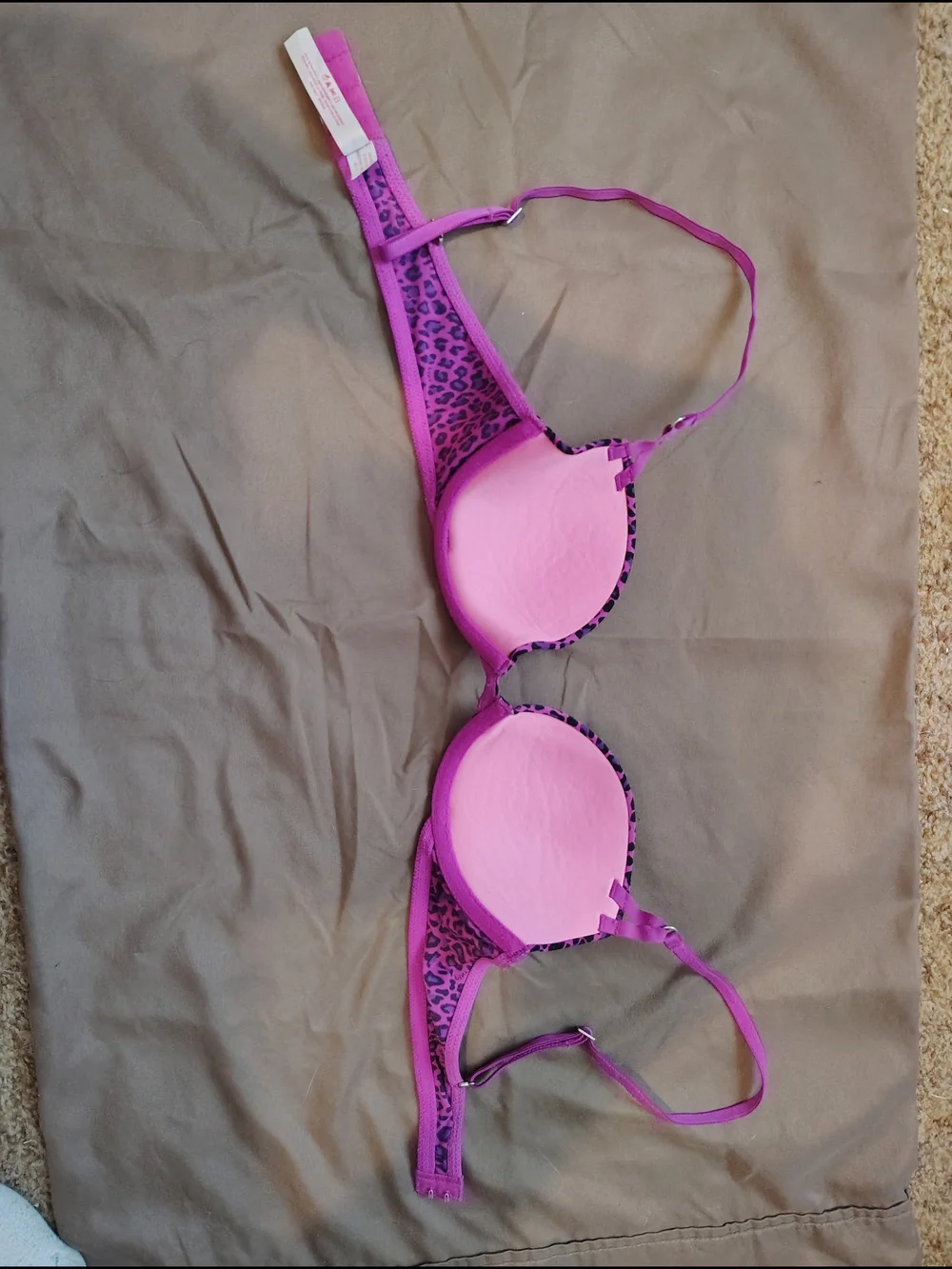 Victoria's Secret PINK Hot Pink & Purple Animal-Print Bra (3 Pack)